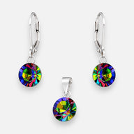 Conjunto Clip Cristal Hecho con Swarovski® Tornasol 8 mm