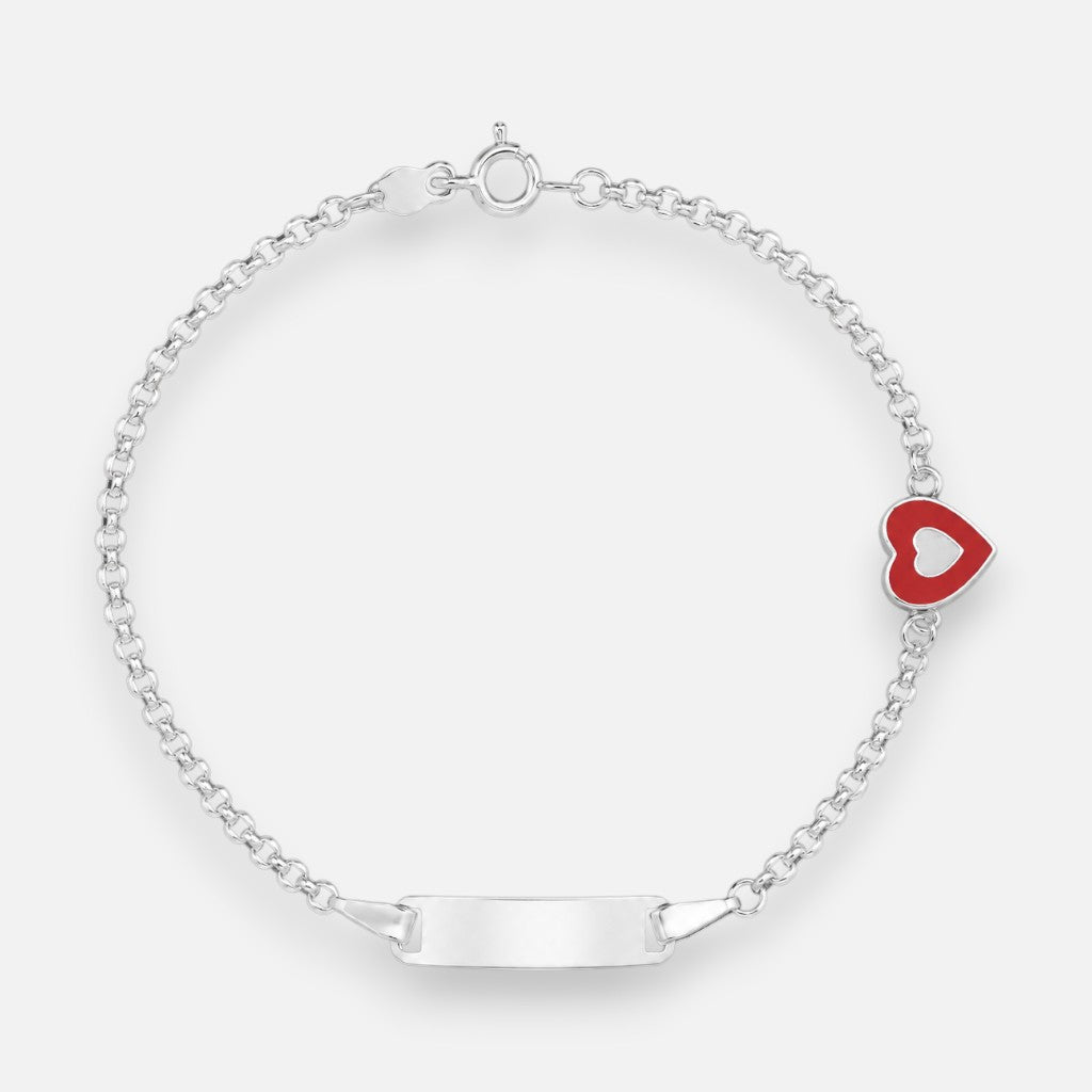 Pulsera Piocha Corazón Esmaltado 18 cm