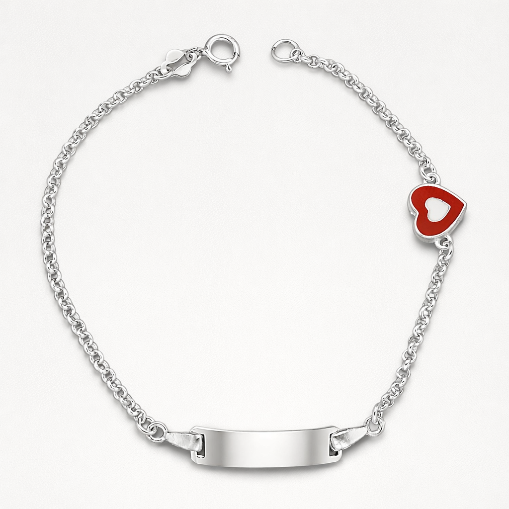 Pulsera Piocha Corazón Esmaltado 18 cm