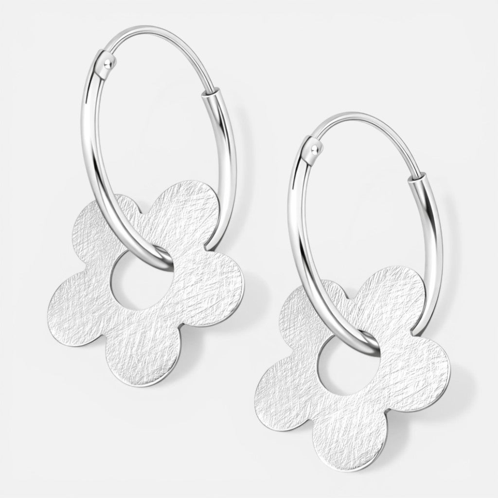 Argolla Flor Satinada 14 mm