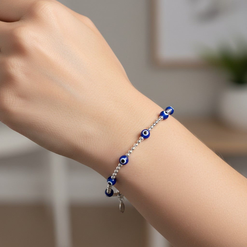 Pulsera Elástica Ojo Turco Esferas