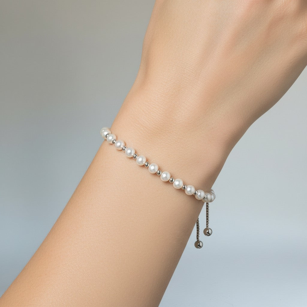 Pulsera Ajustable Perlas Esferas