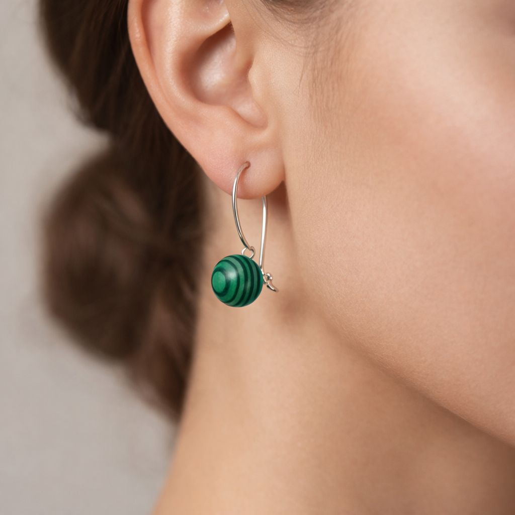 Aro Esfera Malaquita 8 mm