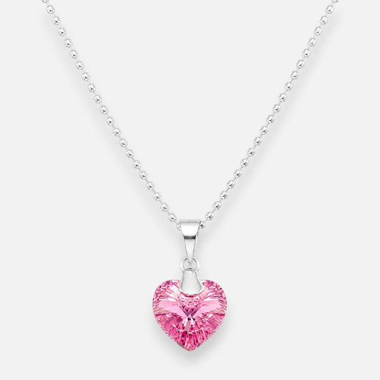 Collar Corazón Hecho con Cristal Swarovski® Rosado