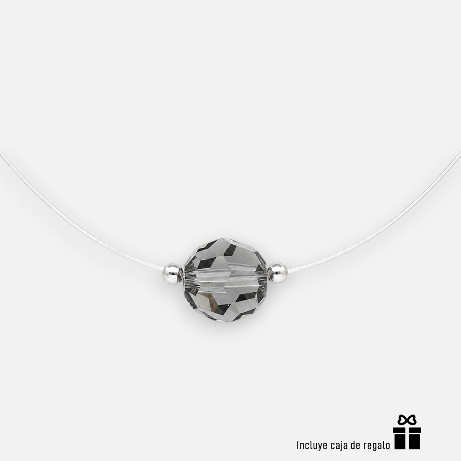 Collar Fantasma Esfera Hecho con Cristal Swarovski® Negro