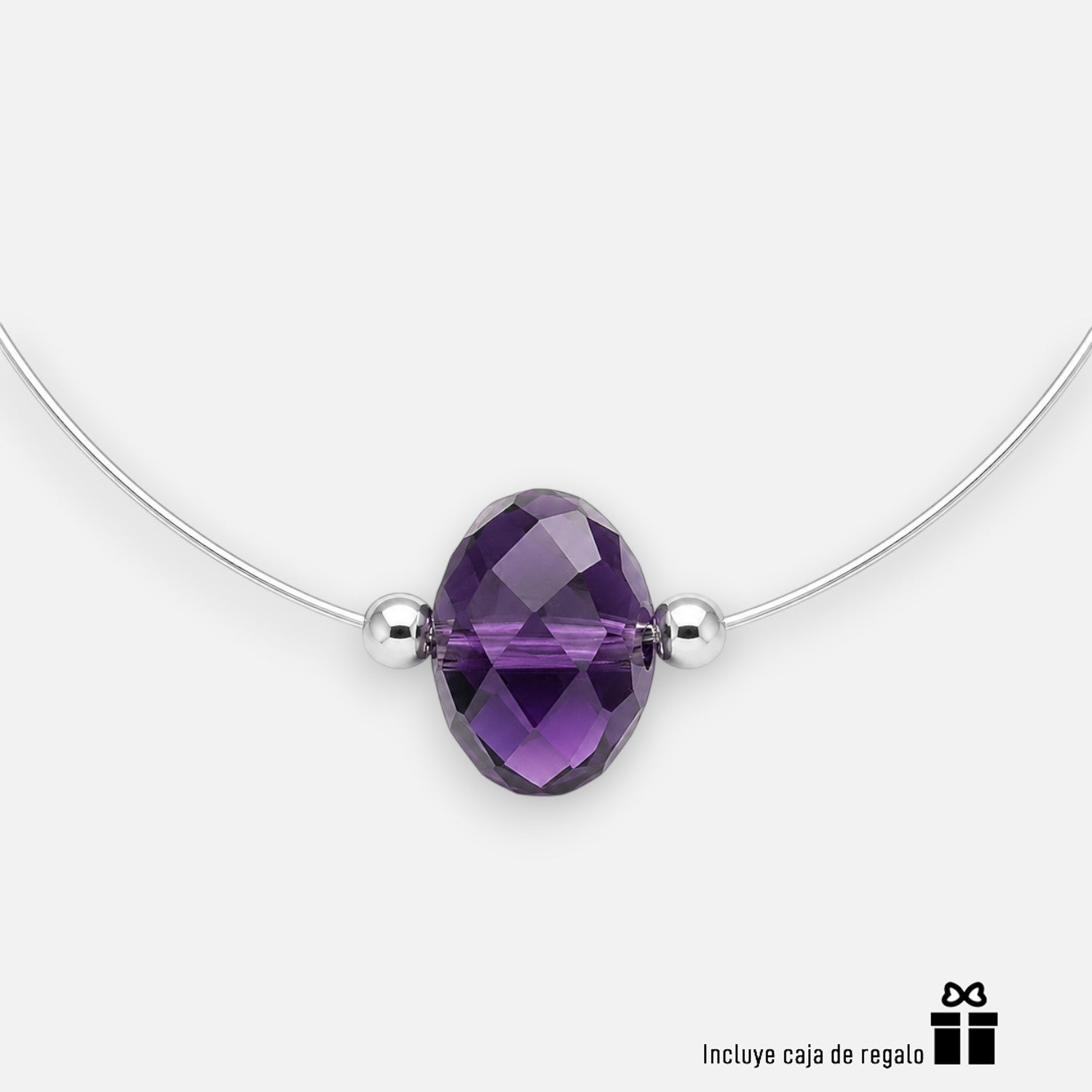 Collar Fantasma Esfera Hecho con Cristal Swarovski® Morado