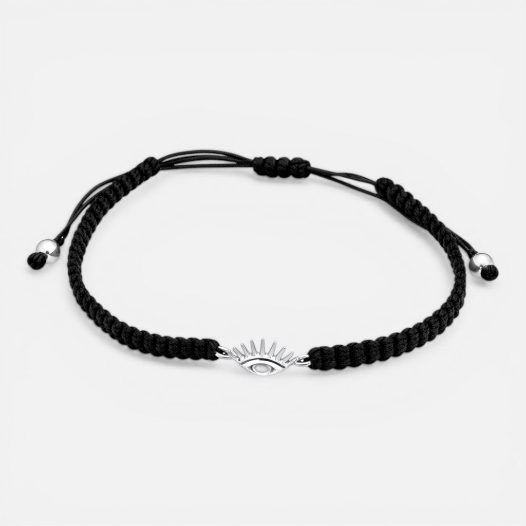 Pulsera Hilo Negro Ajustable Ojo Turco Circón