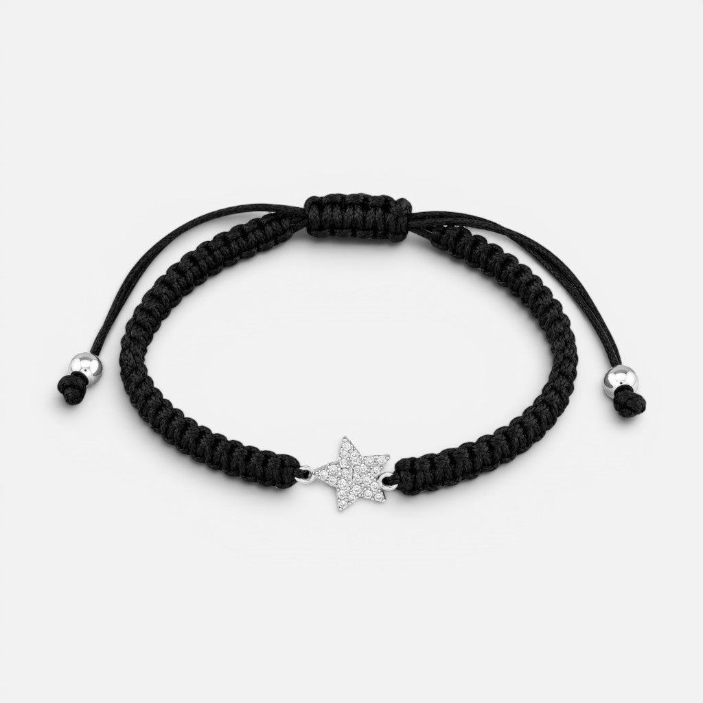 Pulsera Hilo Negro Ajustable Estrella Circones
