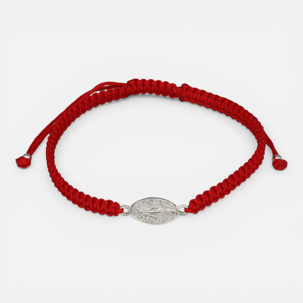 Pulsera Hilo Rojo Ajustable Virgen de los Rayos Milagrosa
