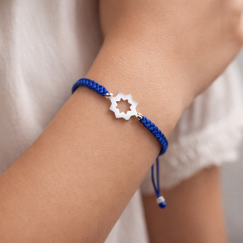 Pulsera Hilo Azul Ajustable Sol