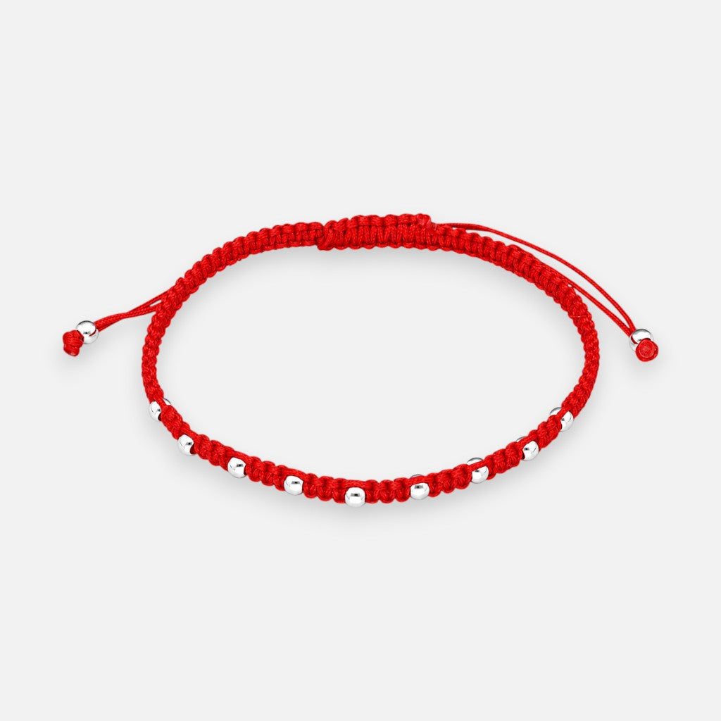 Pulsera Hilo Rojo Ajustable Esferas