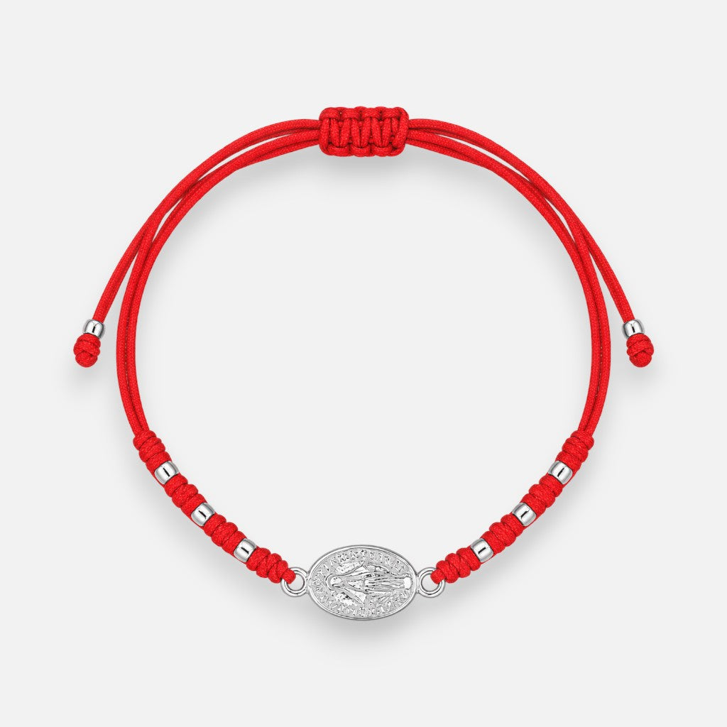 Pulsera Hilo Rojo Ajustable Virgen de lo Rayos Milagrosa