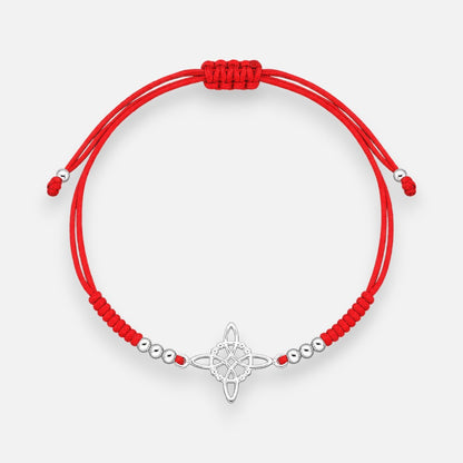 Pulsera Hilo Rojo Ajustable Nudo de Brujas