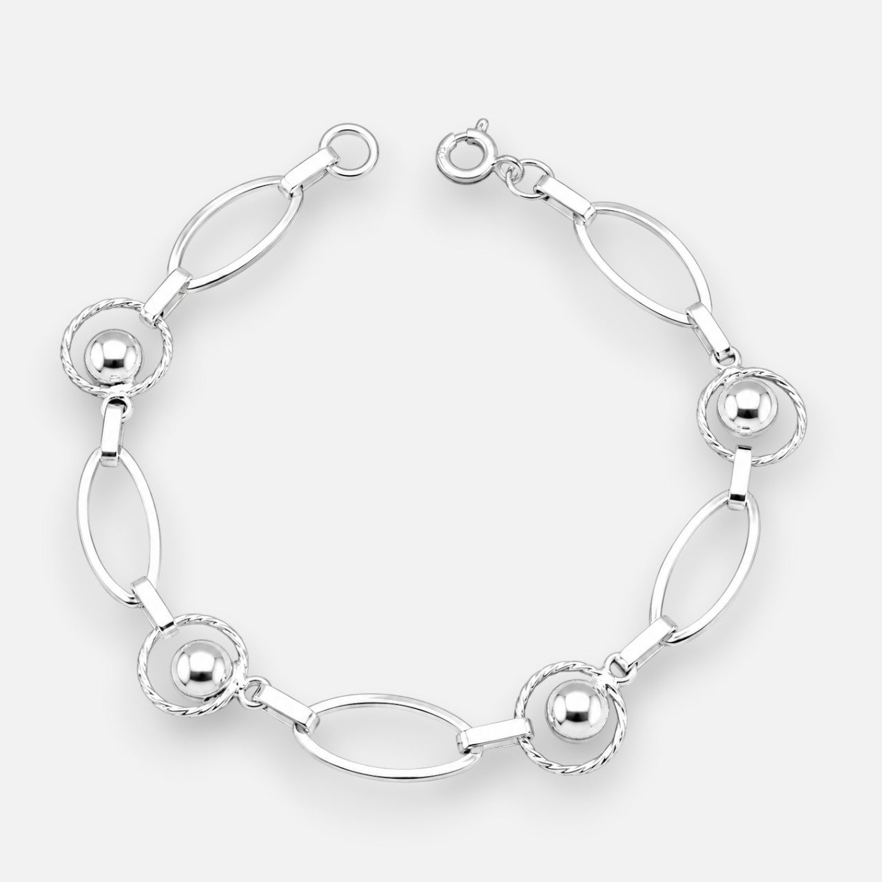 Pulsera Óvalos Círculos Entorchados Esferas