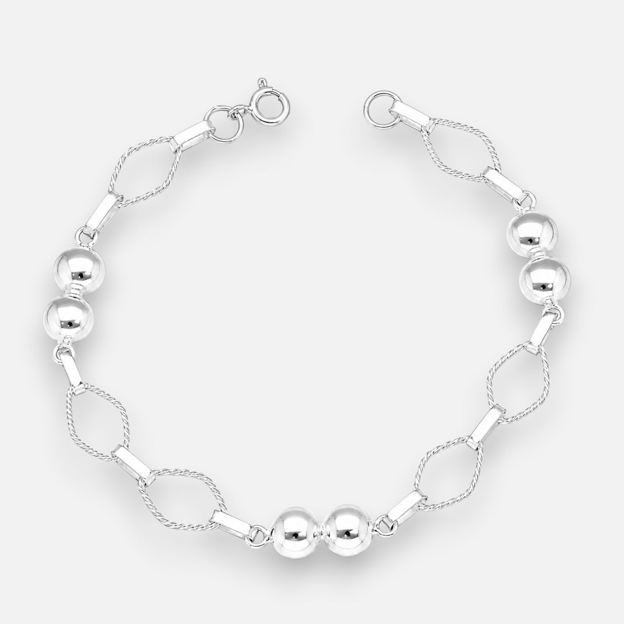 Pulsera Media Esfera Rombos Entorchados