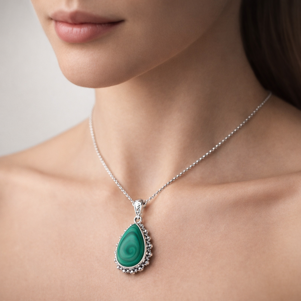 Colgante Étnico Gota Malaquita