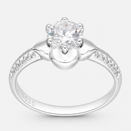 Anillo Flor Circones Pavé