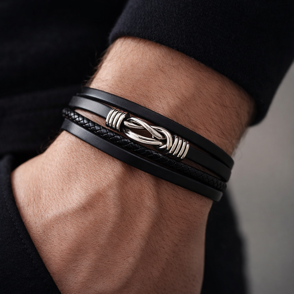 Pulsera Acero Quirúrgico Trenzada Nudo