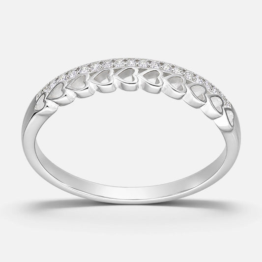 Anillo Cintillo Corazones Circones