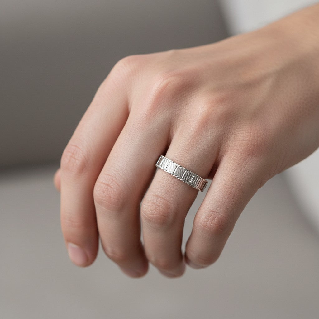 Anillo Rombos Facetados