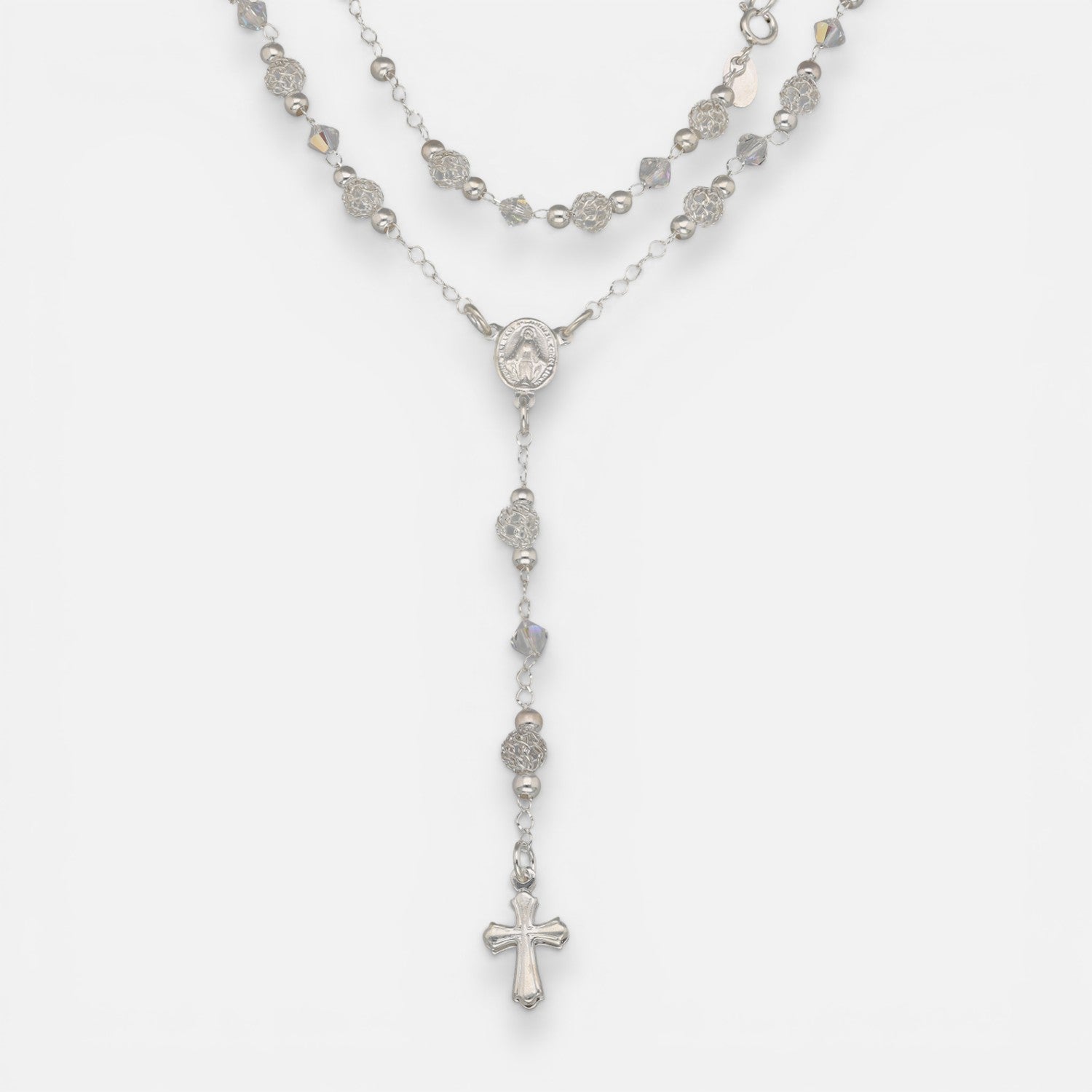 Rosario Virgen de los Rayos Milagrosa Cristales Hecho con Swarovski® Tornasol