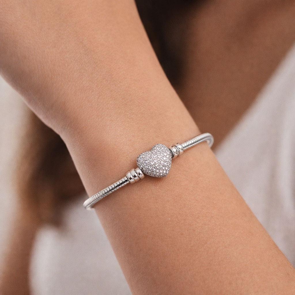 Pulsera para Charm Corazón Circones 20 cm