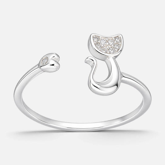 Anillo Ajustable Gatito Corazón Circones