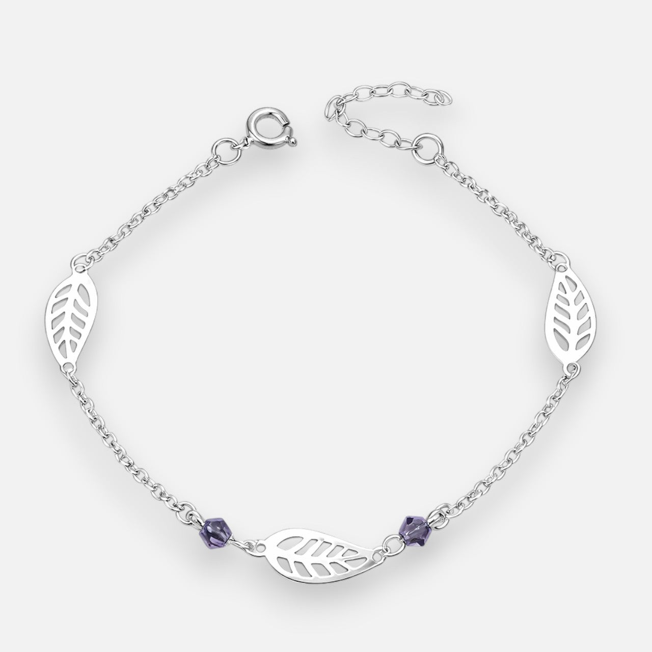 Pulsera Hojas Cristales Hecho con Swarovski® Morado