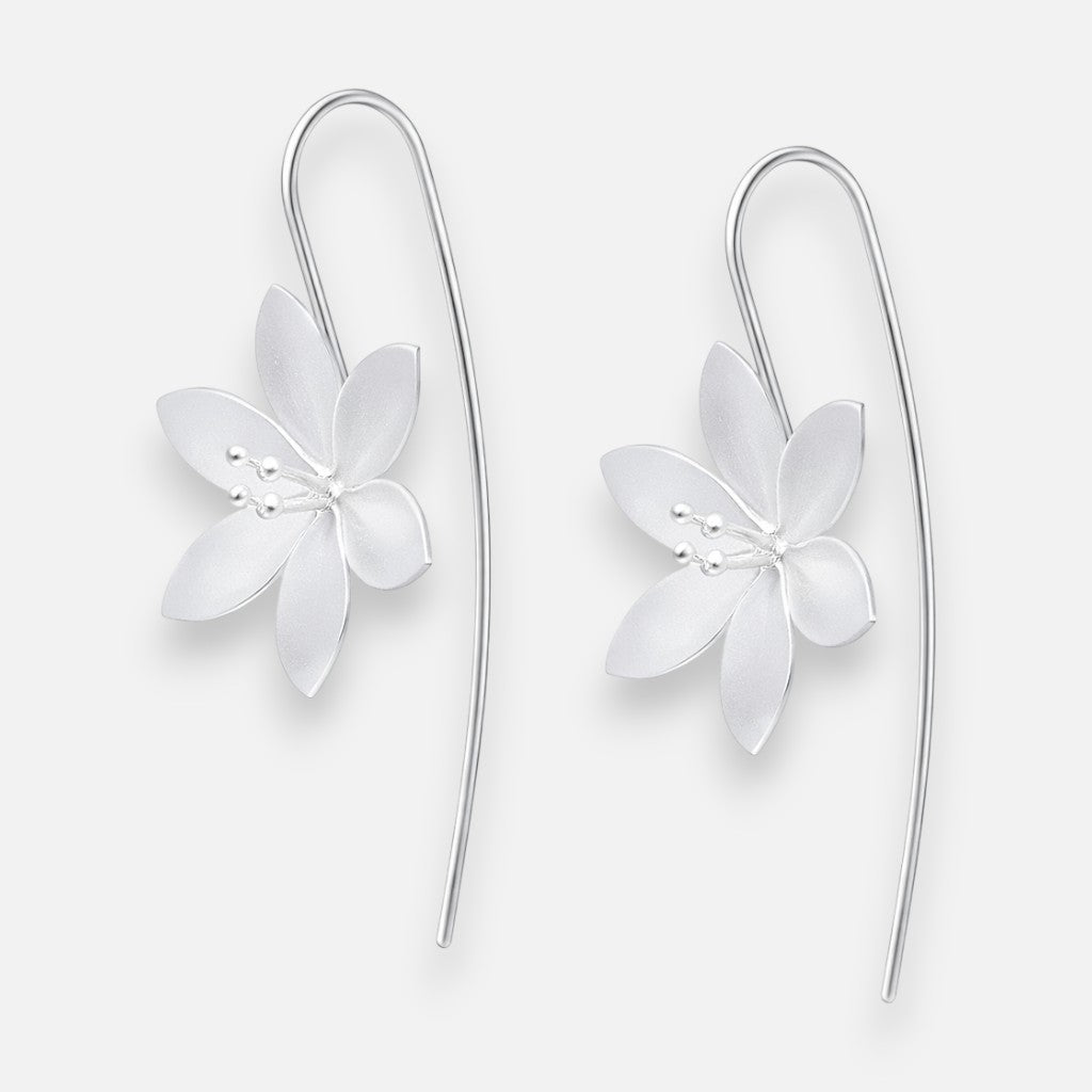 Aro Pasador Flor Satinada