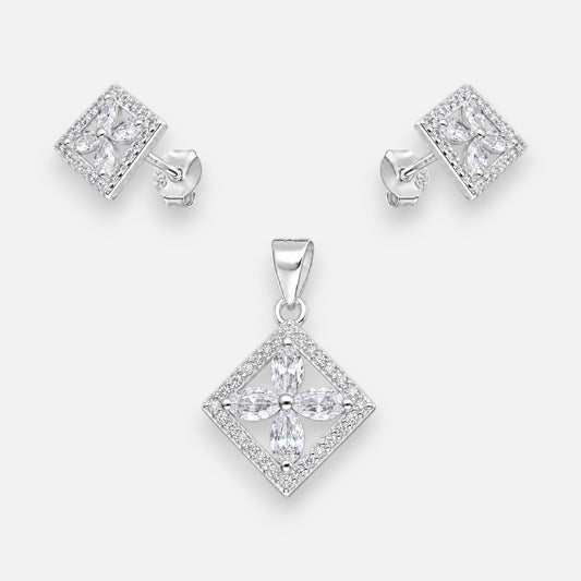 Conjunto Rombo Flor Circones