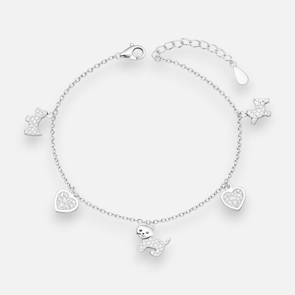 Pulsera Perritos Corazones Circones