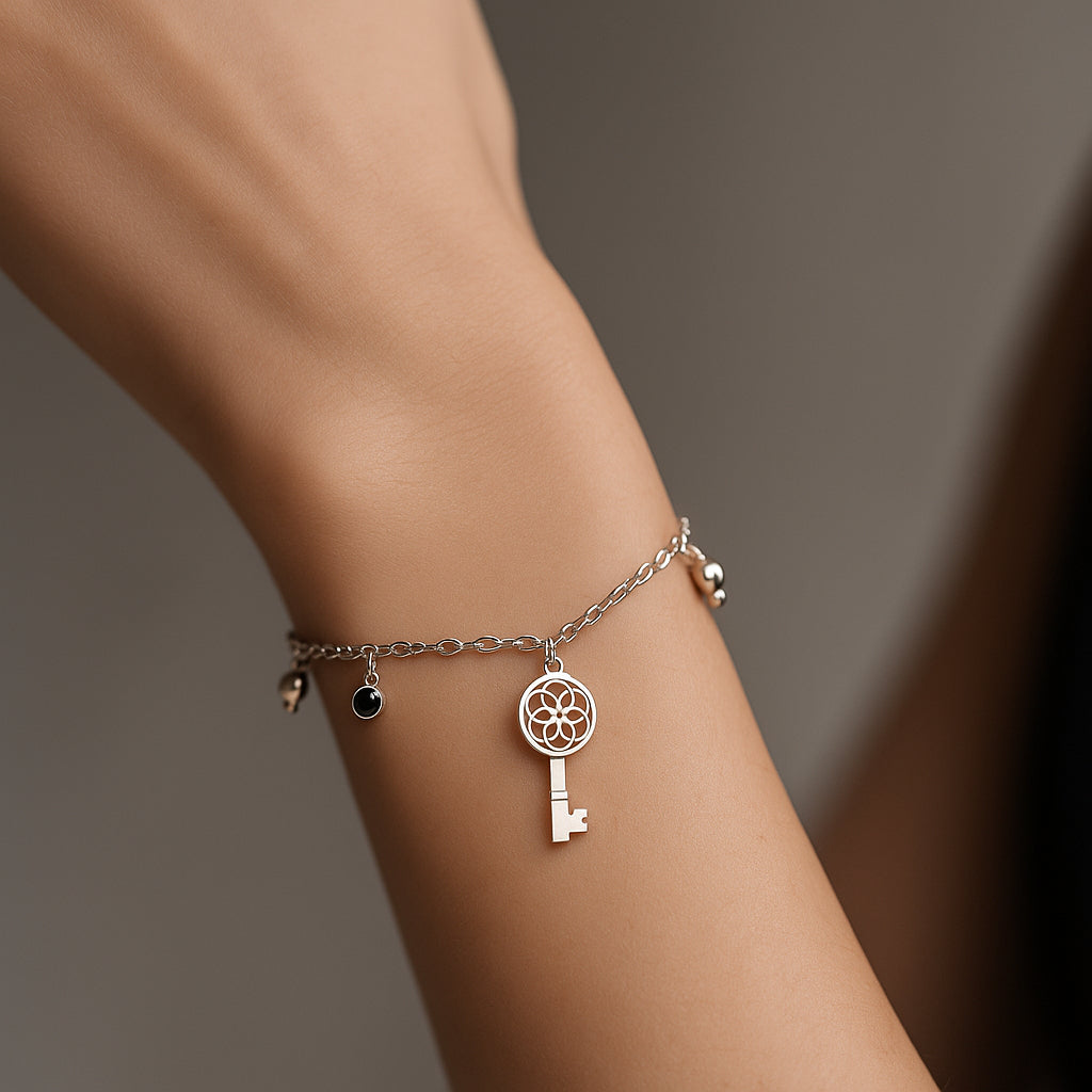 Pulsera Llave Mandala Circones Zafiro