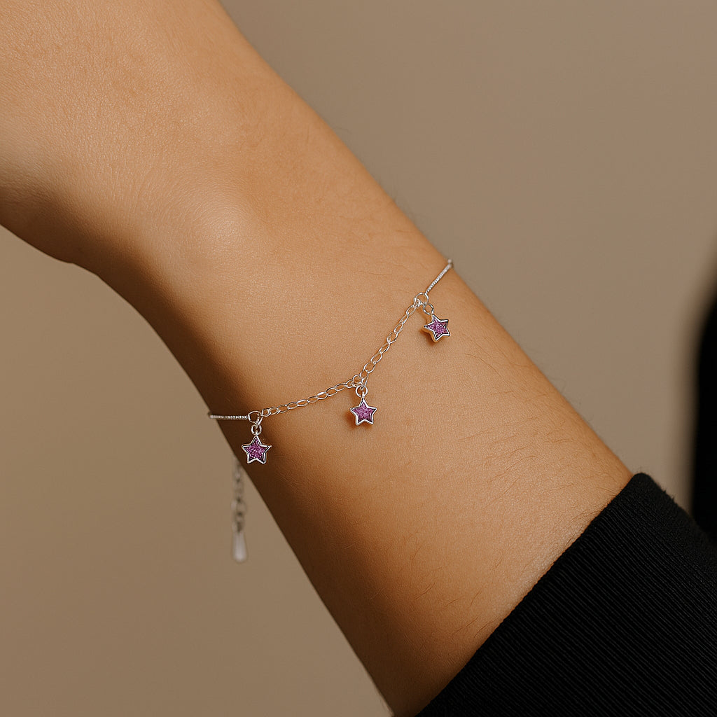 Pulsera Estrellas Circones Amatista