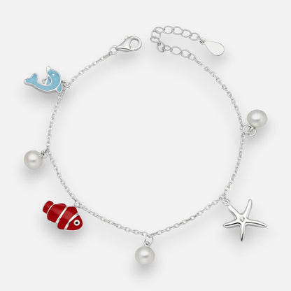 Pulsera Perlas Delfín Pez Estrella de Mar Circón