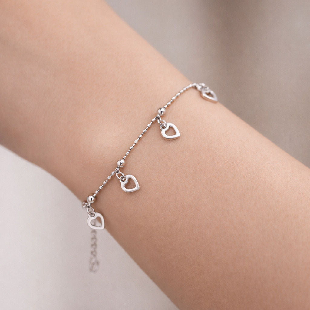 Pulsera Esferas Corazones