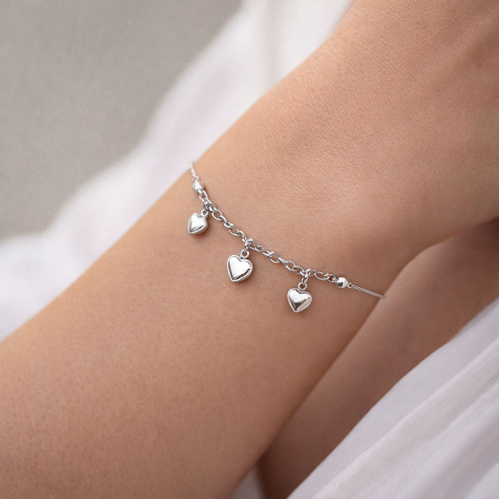 Pulsera Cola de Topo Corazones