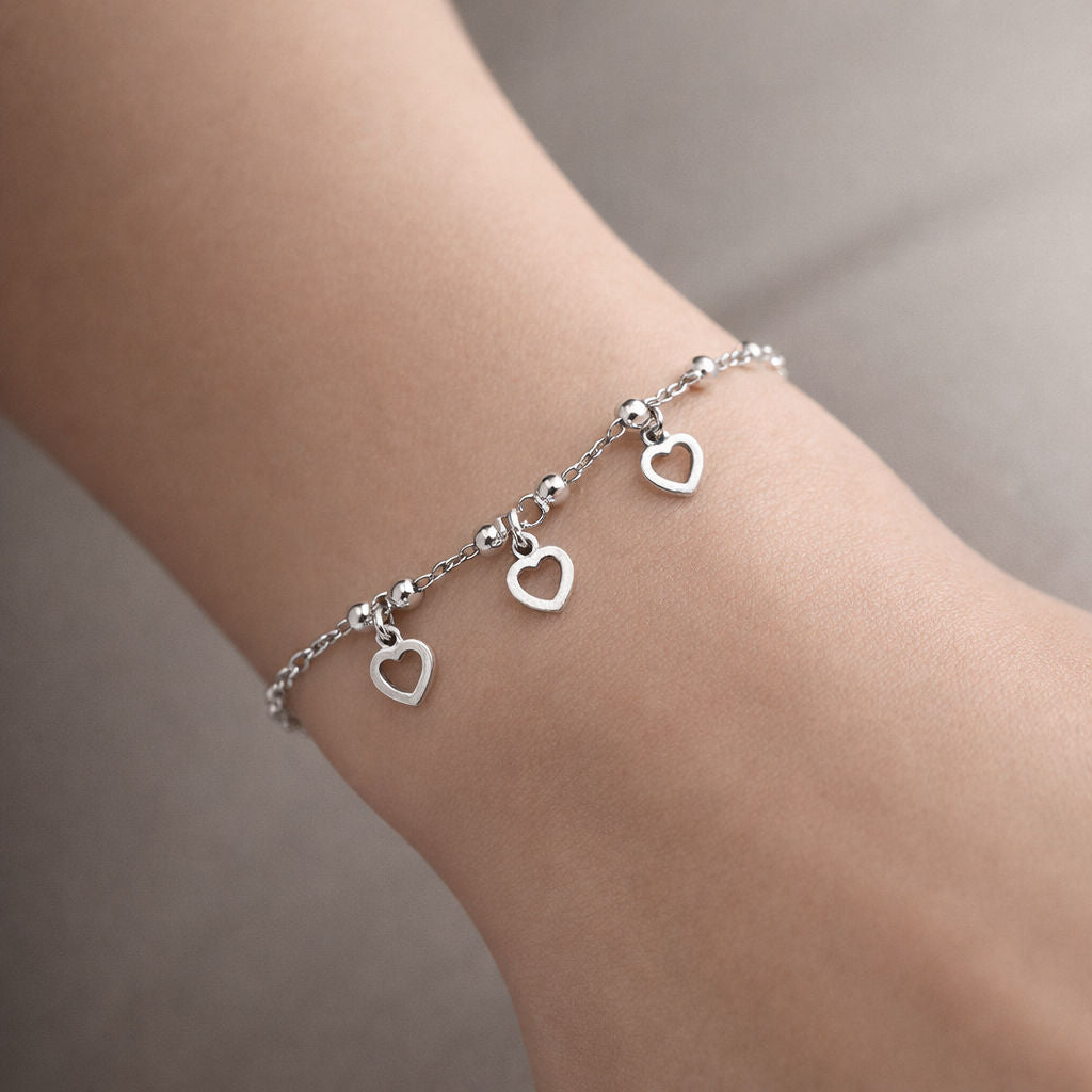 Pulsera Esferas Corazones