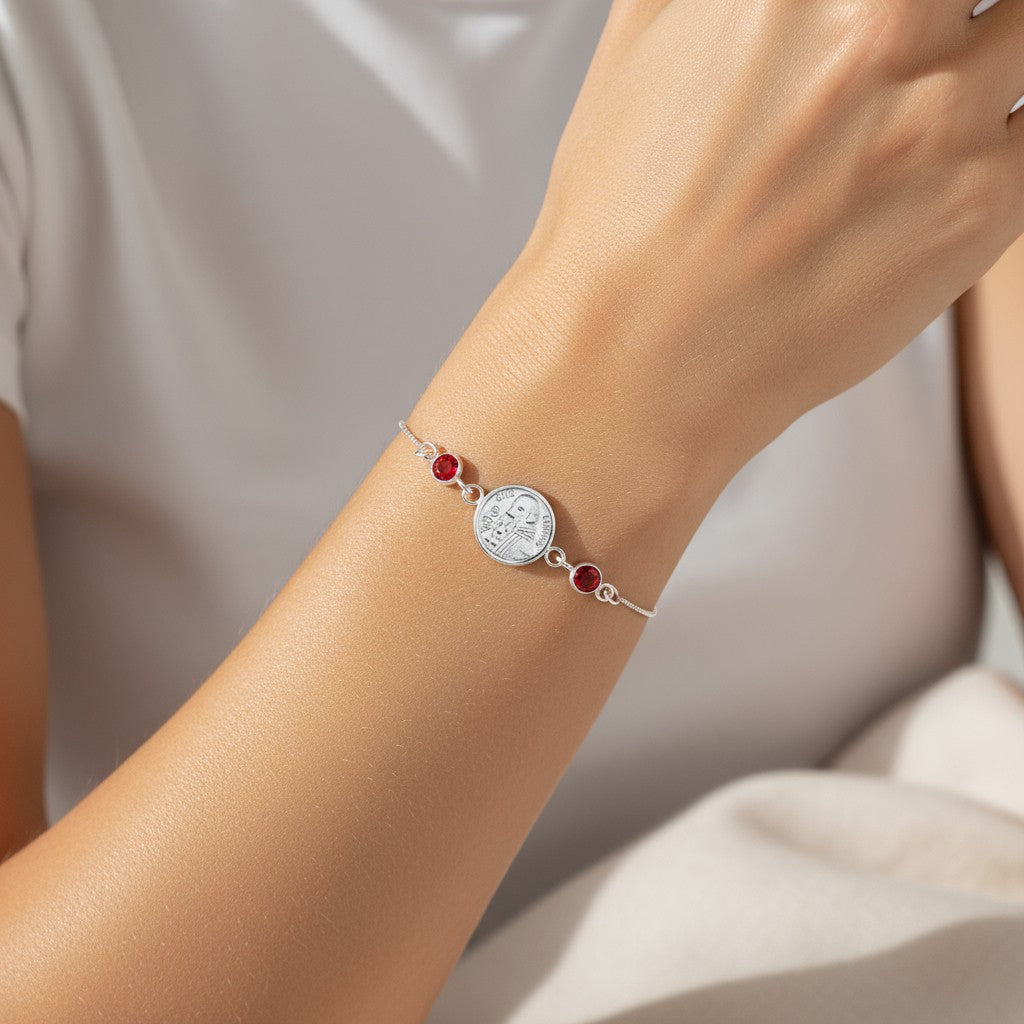 Pulsera San Benito Cristales Rojo
