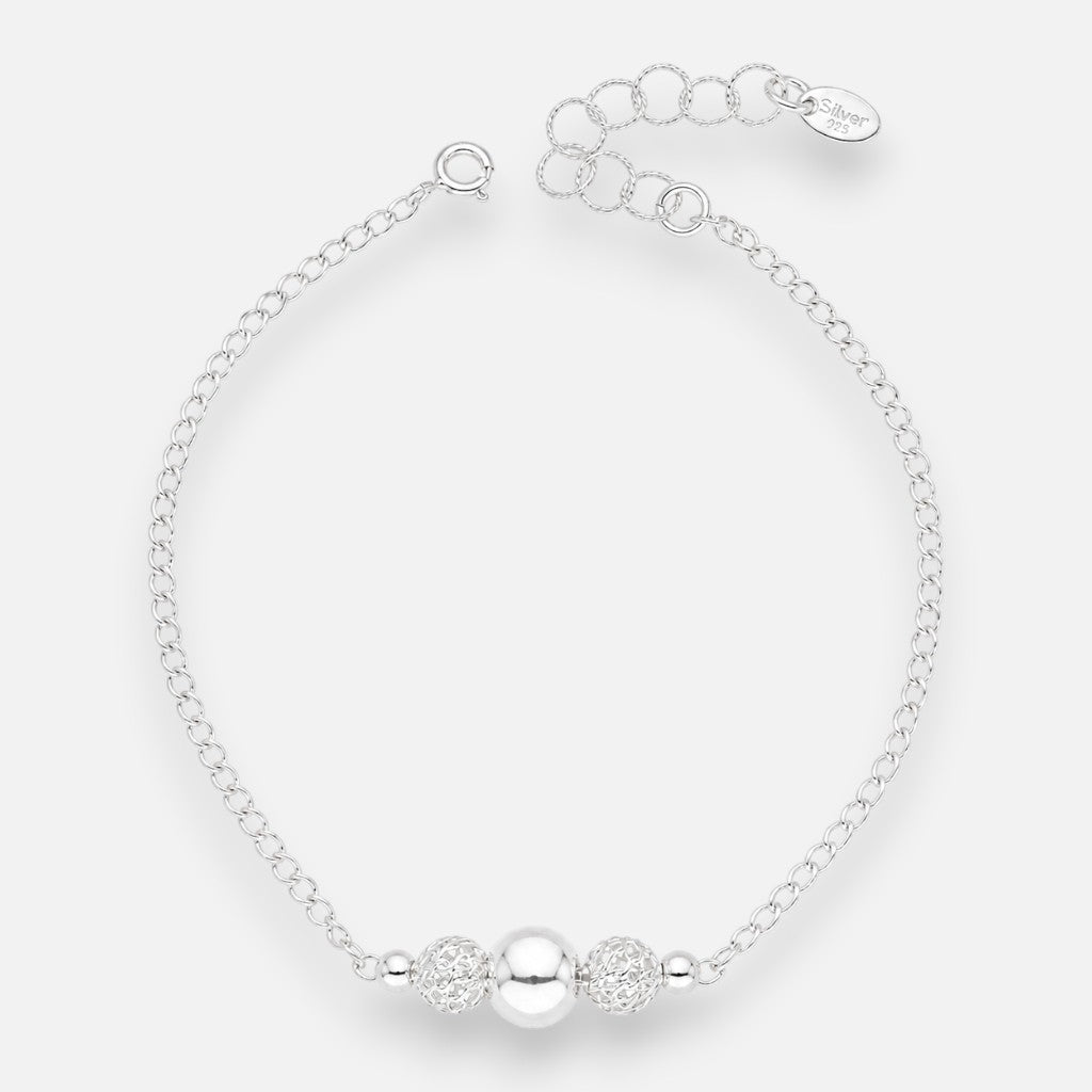 Pulsera Esferas Cruz Satinada