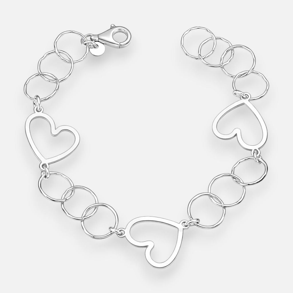 Pulsera Corazones Círculos Entorchados