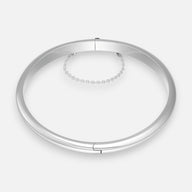 Esclava Lisa Ovalada con Cadena de Seguridad