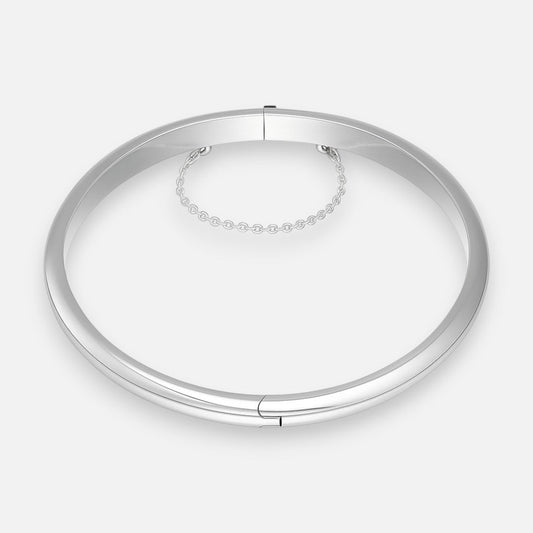 Esclava Lisa Ovalada con Cadena de Seguridad