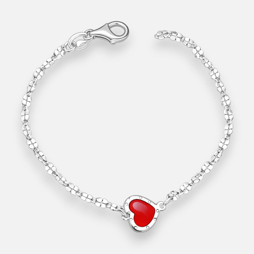 Pulsera Corazón Esmaltado 17 cm