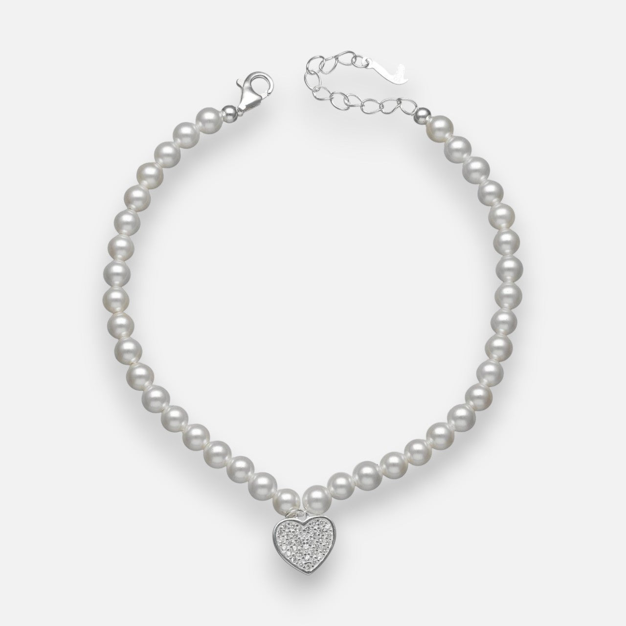 Pulsera Perlas Corazón Circones