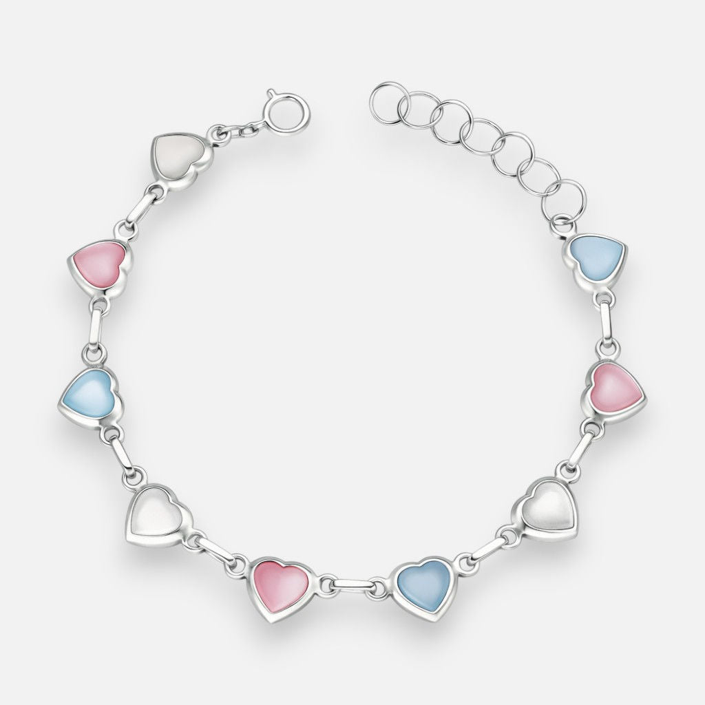 Pulsera Corazones Nacarado Multicolor