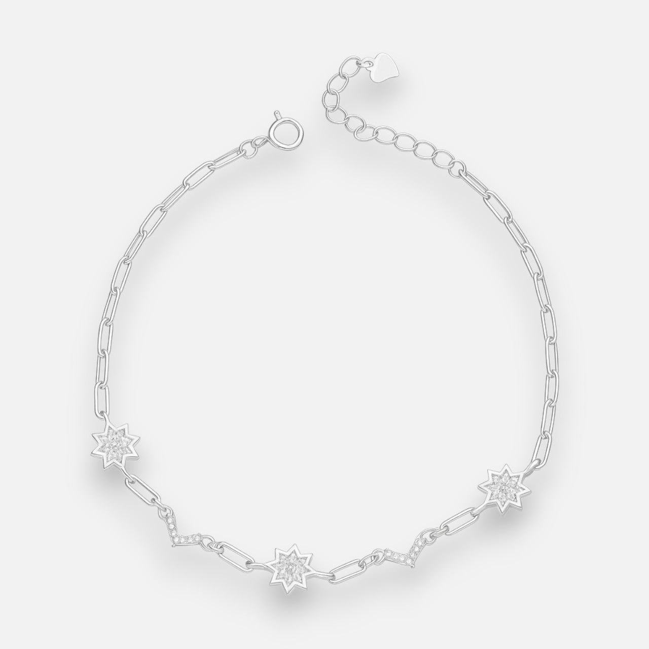 Pulsera Eslabones Estrellas Circones