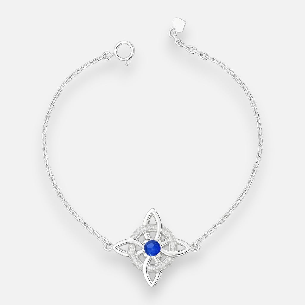 Pulsera Nudo de Brujas Circón Zafiro