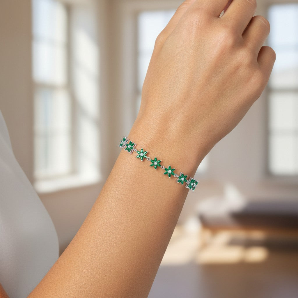 Pulsera Flores Esmeralda