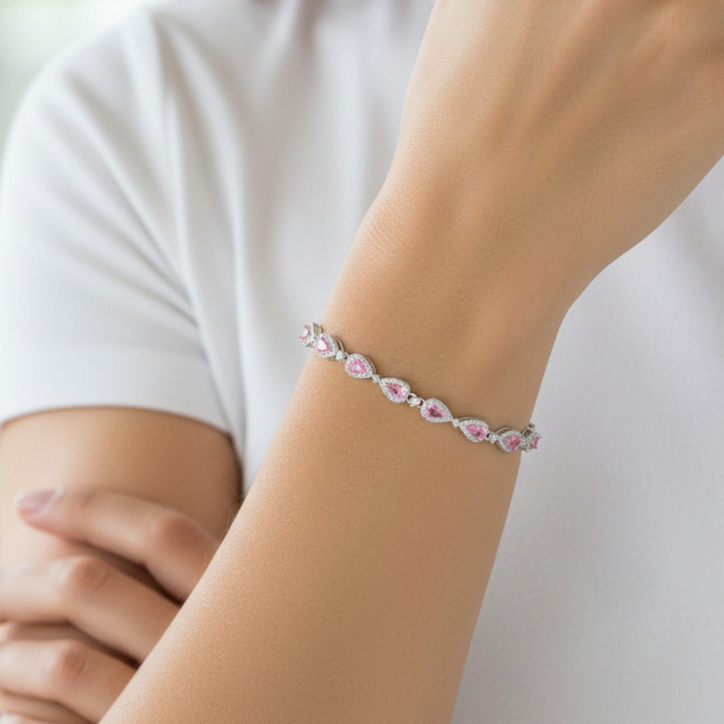 Pulsera Gotas Cricones Rosa Francia