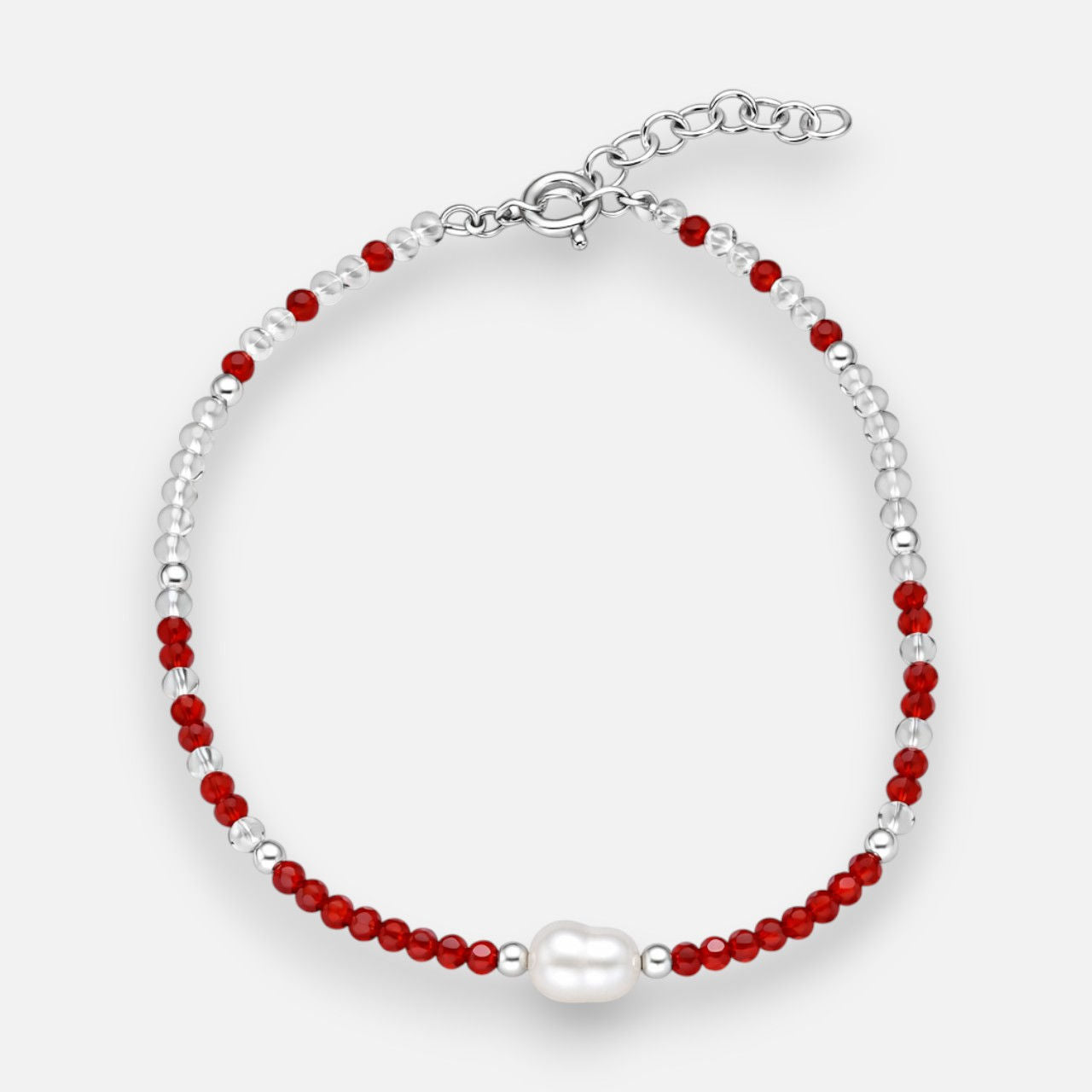 Pulsera Cristales Naranja Perla Desigual Esferas